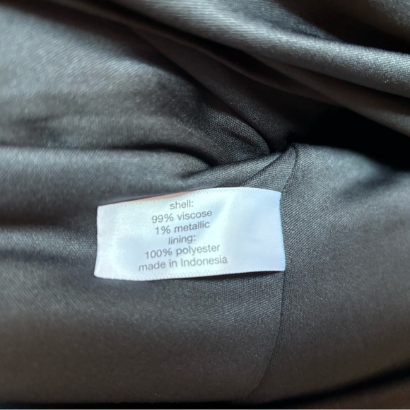 Lane Bryant Black Metallic Floral Bubble Sleeve Tie Neck Tiered Midi Dress 20 - Picture 11 of 12